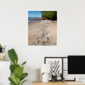 VS, Michigan. Pebbles Along 12 miljoen strand Poster (Thuiskantoor)