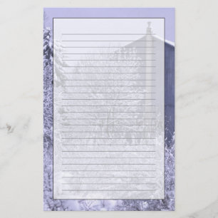 VS, Michigan, Rochester Hills. Besneeuwd blauw Briefpapier