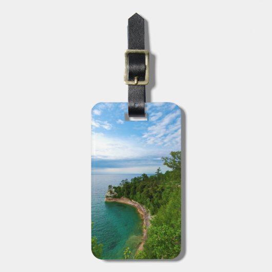 VS, Michigan. Steenvorming 3 bij het kasteel van M Bagagelabel (Voorkant verticaal)