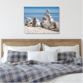 VS, Michigan. Stenen Torens Op Het Strand Canvas Afdruk (Insitu (Slaapkamer))