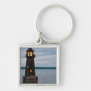 VS, Michigan. Tuin Decoratie Vuurtoren Sleutelhanger