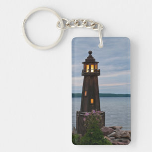 VS, Michigan. Tuin Decoratie Vuurtoren Sleutelhanger