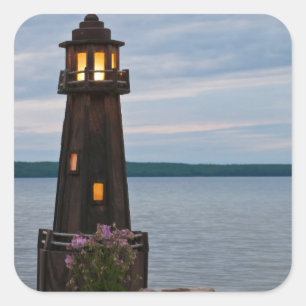 VS, Michigan. Tuin Decoratie Vuurtoren Vierkante Sticker