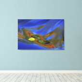 VS, Michigan, Upper Peninsula, berkenblad in Canvas Afdruk (Insitu (Houten vloer))