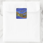 VS, Michigan, Upper Peninsula, berkenblad in Vierkante Sticker (Tas)