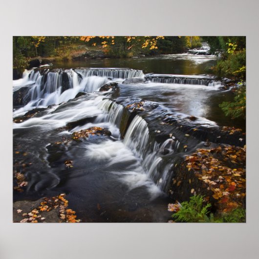 VS, Michigan, Upper Peninsula. Bond Falls en Poster (Voorkant)