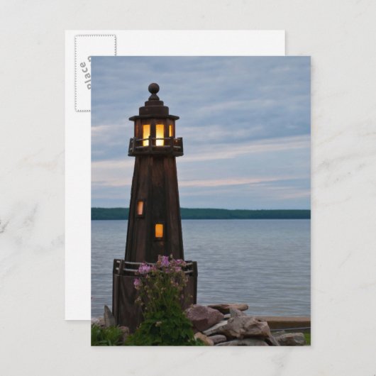 VS, Michigan. vuurtoren van de werf Briefkaart (Voorkant / Achterkant)