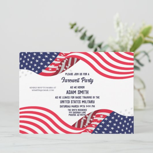 VS militair Bootcamp gaat weg van uitnodiging (Staand voorkant)