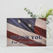 VS militaire veteranen patriottische vlag Dank u Bedankkaart (Staand voorkant)