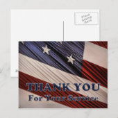 VS militaire veteranen patriottische vlag Dank u Briefkaart (Voorkant / Achterkant)