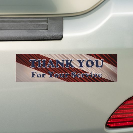 VS militaire veteranen patriottische vlag Dank u Bumpersticker (Op auto)