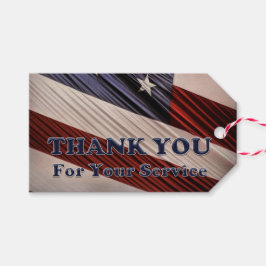 VS militaire veteranen patriottische vlag Dank u Cadeaulabel