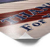 VS militaire veteranen patriottische vlag Dank u Foto Afdruk (Hoek)