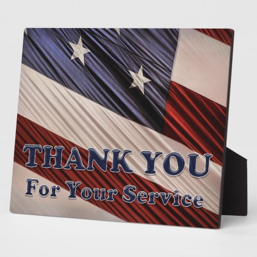 VS militaire veteranen patriottische vlag Dank u Fotoplaat (Zijkant)