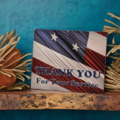 VS militaire veteranen patriottische vlag Dank u Fotoplaat (Zijkant)