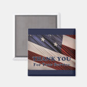 VS militaire veteranen patriottische vlag Dank u Magneet (Voorkant / Achterkant)