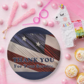 VS militaire veteranen patriottische vlag Dank u Papieren Bordje (Feest)