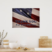 VS militaire veteranen patriottische vlag Dank u Poster (Keuken)