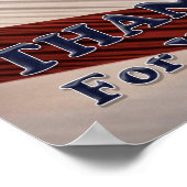 VS militaire veteranen patriottische vlag Dank u Poster (Hoek)