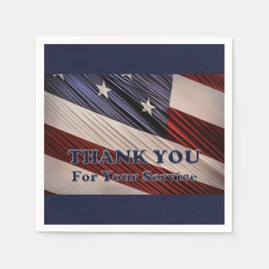 VS militaire veteranen patriottische vlag Dank u Servet (Voorkant)
