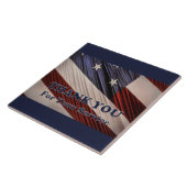 VS militaire veteranen patriottische vlag Dank u Tegeltje (Zijkant)