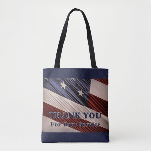 VS militaire veteranen patriottische vlag Dank u Tote Bag (Voorkant)