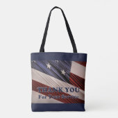 VS militaire veteranen patriottische vlag Dank u Tote Bag (Achterkant)