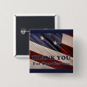 VS militaire veteranen patriottische vlag Dank u Vierkante Button 5,1 Cm (Voorkant /achterkant)