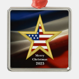VS-militairen - Gold Star - Vlag-versiering Metalen Ornament