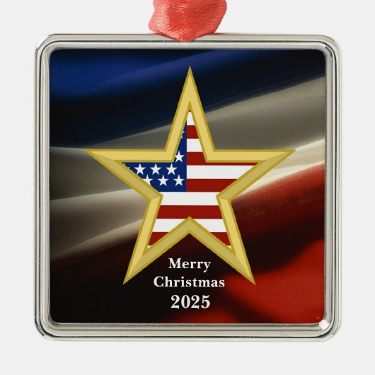 VS-militairen - Gold Star - Vlag-versiering Metalen Ornament (Voorkant)