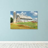 VS, Minnesota Barn en Silo Canvas Afdruk (Insitu (Houten vloer))