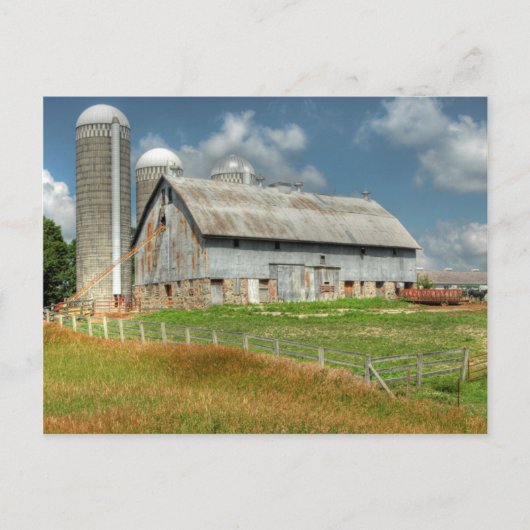 VS, Minnesota Schuur en Silo Briefkaart (Voorkant)