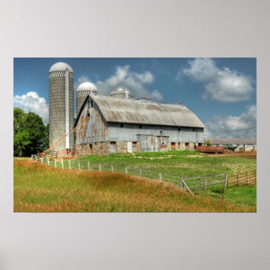 VS, Minnesota Schuur en Silo Poster (Voorkant)