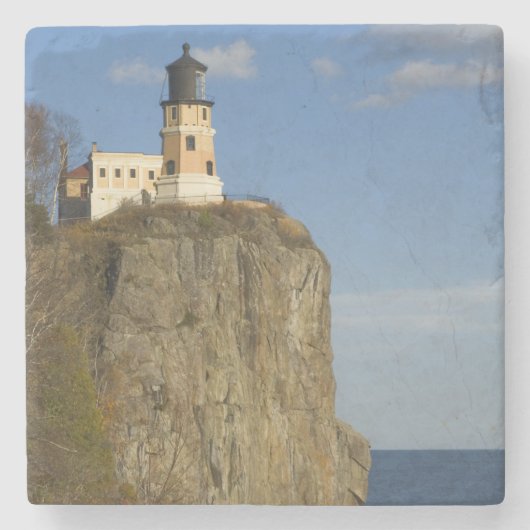 VS, Minnesota. Split Rock Lighthouse aan Lake Stenen Onderzetter (Voorkant)