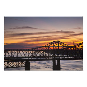 VS, Mississippi, Vicksburg. I-20 Highway en Foto Afdruk