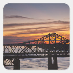 VS, Mississippi, Vicksburg. I-20 Highway en Vierkante Sticker