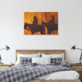 VS, Montana, Boulder River Cowboys te paard Canvas Afdruk (Insitu (Slaapkamer))