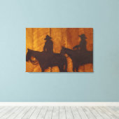 VS, Montana, Boulder River Cowboys te paard Canvas Afdruk (Insitu (Houten vloer))