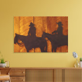 VS, Montana, Boulder River Cowboys te paard Canvas Afdruk (Insitu (Woonkamer))