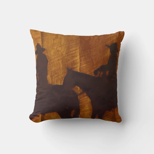VS, Montana, Boulder River Cowboys te paard Kussen (Voorkant)