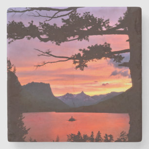 VS, Montana, Glacier National Park. Landschap Stenen Onderzetter
