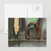 VS, Montana. Rusty hoefijzer op oude hek Briefkaart (Voorkant / Achterkant)