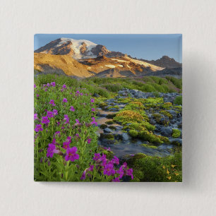 VS, Nationaal park Mount Rainier, Washington. Vierkante Button 5,1 Cm