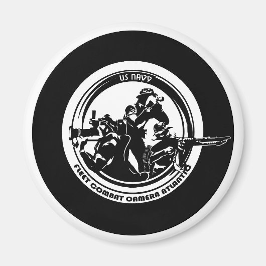 VS NAVY COMBAT CAMERA ATLANTIC ROUND Magnet (Voorkant)