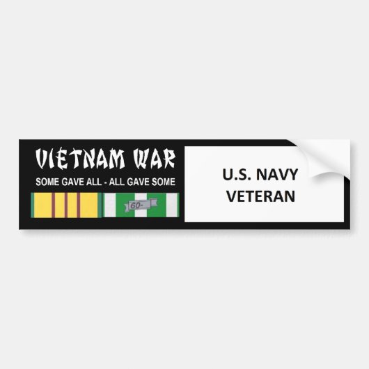 VS NAVY VIETNAM WAR VETERAN BUMPERSTICKER (Voorkant)