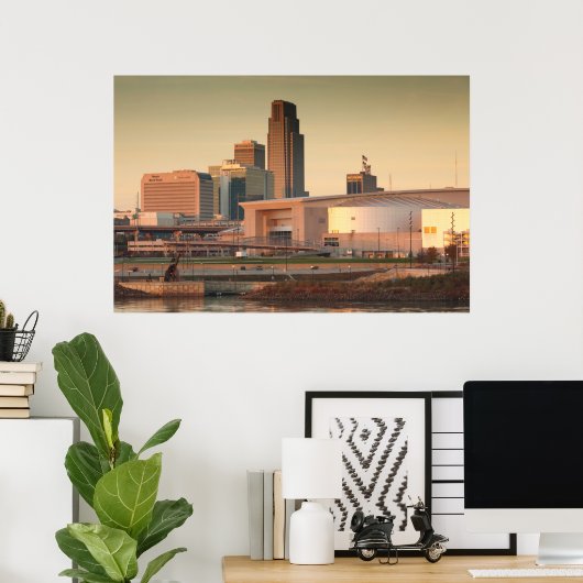 VS, Nebraska, Omaha, Skyline Poster (Thuiskantoor)