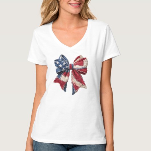 VS neppe patchwork boog, Amerikaanse vlag T-shirt (Voorkant)