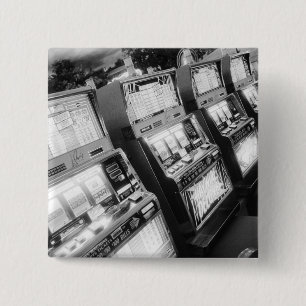 VS, Nevada, Las Vegas: casino gokautomaten / Vierkante Button 5,1 Cm