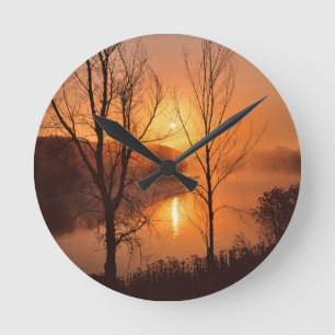 VS, New England, Maine. Herfst zonsopgang Ronde Klok