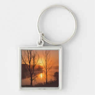 VS, New England, Maine. Herfst zonsopgang Sleutelhanger